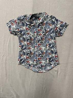 Free Planet Men's Birds of Paradise Tropical Viscose Short Sleeve Button Up Shir